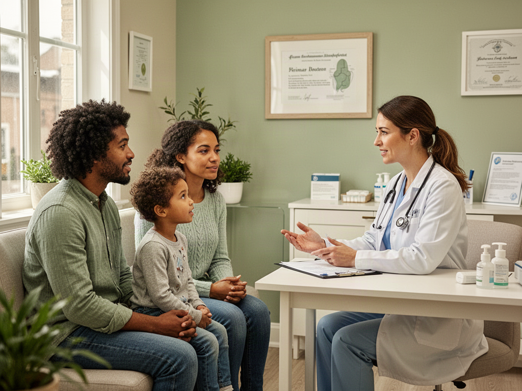 Family meeting with a direct primary care doctor